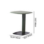 Rounded Square Faux Saddle Leather End Table - Scandinavian Accent Side Table For Living Room Lumendat