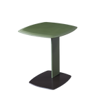 Rounded Square Faux Saddle Leather End Table - Scandinavian Accent Side Table For Living Room Lumendat