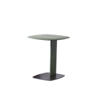 Rounded Square Faux Saddle Leather End Table - Scandinavian Accent Side Table For Living Room Lumendat