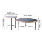Round Nesting Solid Wood Coffee Table - Minimalist Accent End Table For Living Room Lumendat