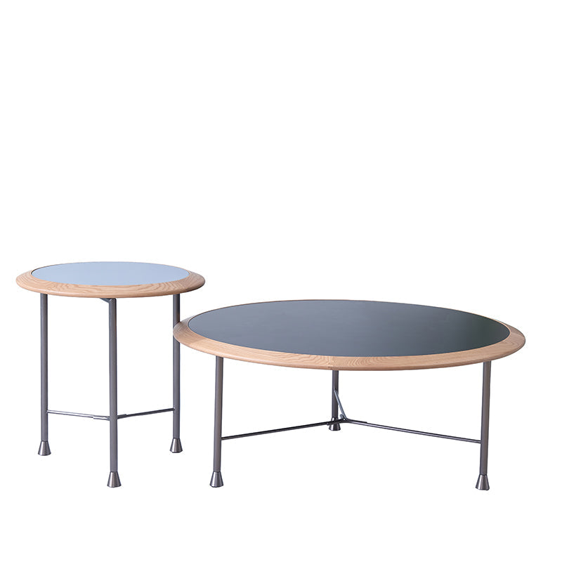 Round Nesting Solid Wood Coffee Table - Minimalist Accent End Table For Living Room Lumendat