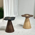 Geometric Cone Pedestal Solid Wood End Table - Art Deco Accent Table For Living Room Lumendat
