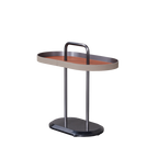 Elegant Oval Saddle Leather Marble End Table - Nordic Sofa Side Table For Living Room Lumendat