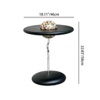 Round Curved MDF Stainless Steel End Table - Minimalist Small Accent Table For Living Room Lumendat