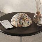 Round Curved MDF Stainless Steel End Table - Minimalist Small Accent Table For Living Room Lumendat