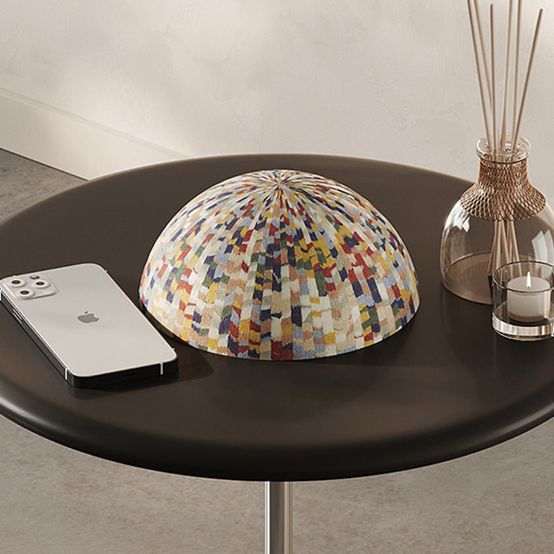 Round Curved MDF Stainless Steel End Table - Minimalist Small Accent Table For Living Room Lumendat