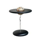 Round Curved MDF Stainless Steel End Table - Minimalist Small Accent Table For Living Room Lumendat
