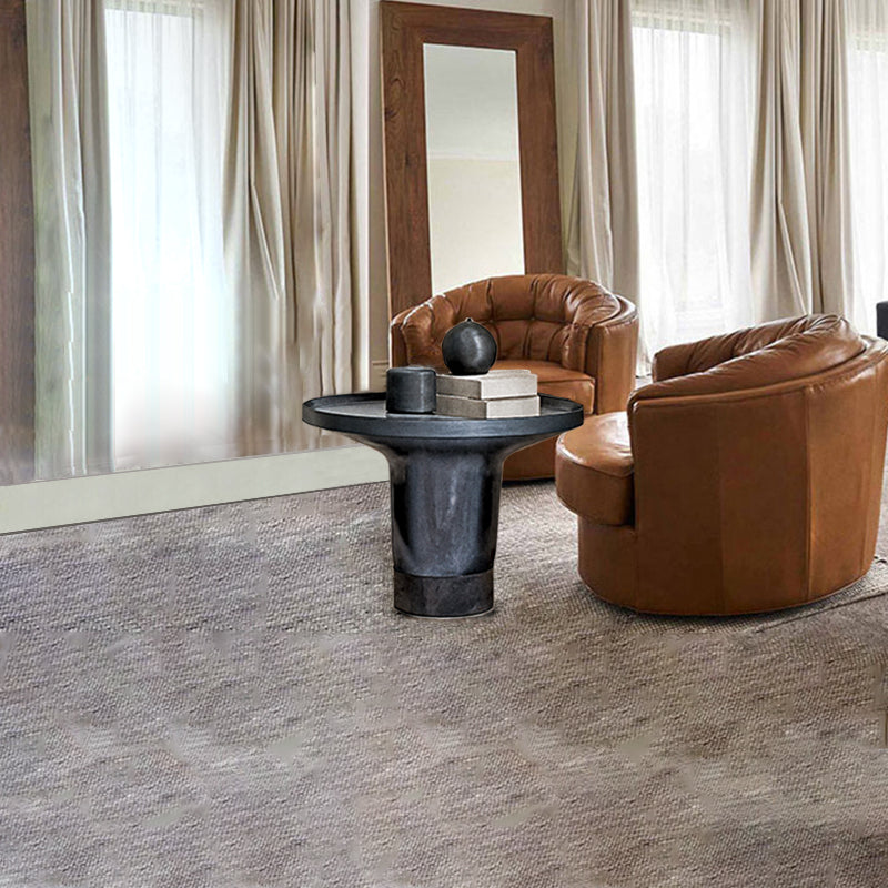 Round Sculptural Natural Marble Bronze Metal Coffee Table - Nordic Combination Accent Table For Living Room Lumendat