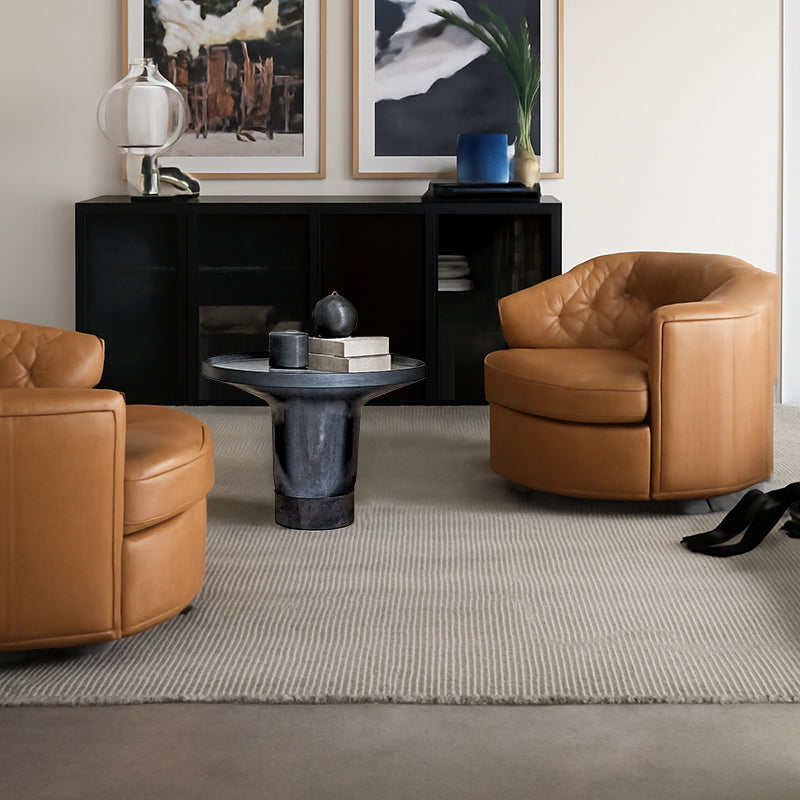 Round Sculptural Natural Marble Bronze Metal Coffee Table - Nordic Combination Accent Table For Living Room Lumendat