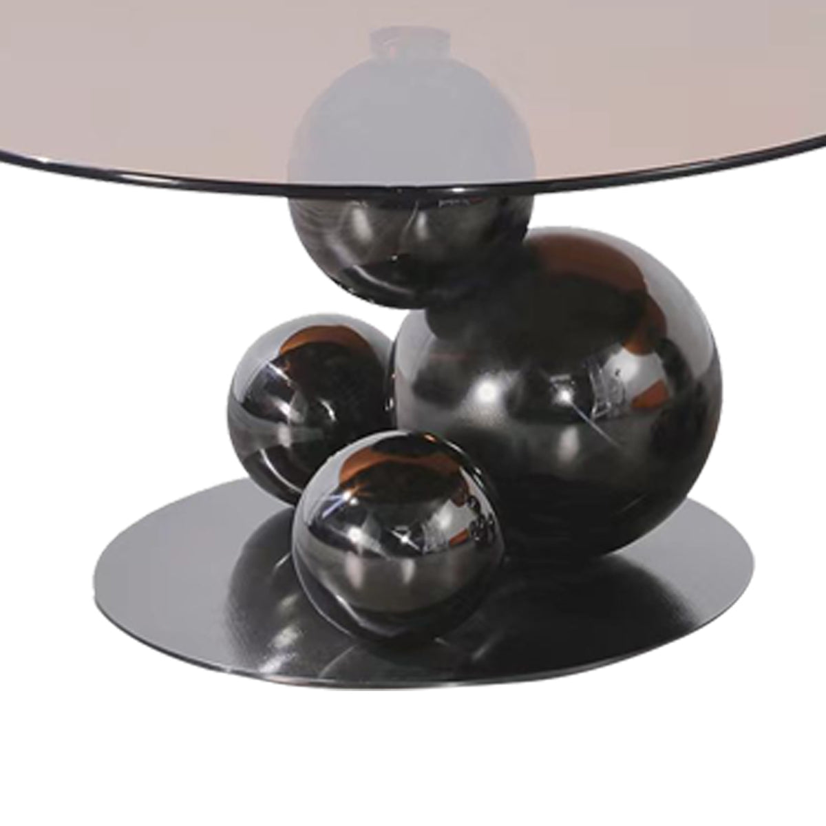 Black Titanium Stainless Steel Sphere Coffee Table - Minimalist Sculptural Round Coffee Table For Living Room Lumendat