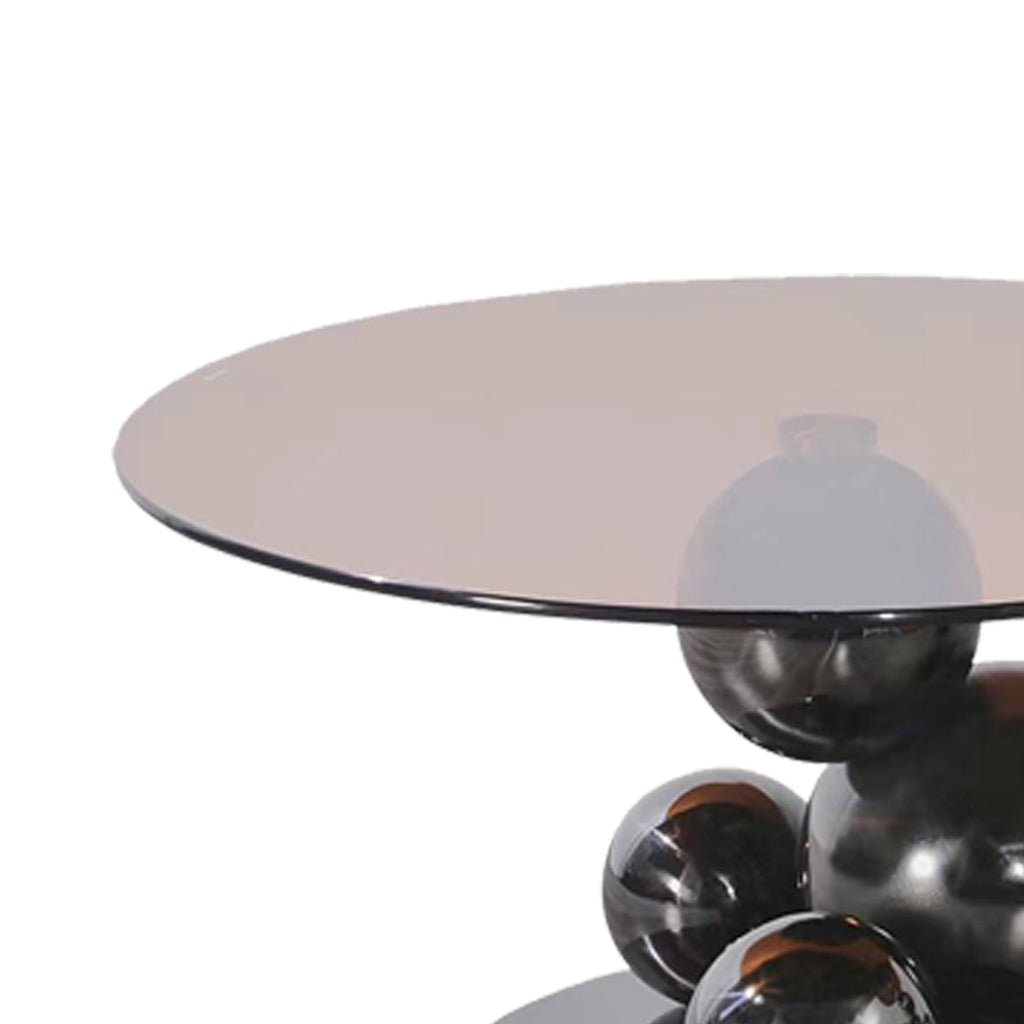 Black Titanium Stainless Steel Sphere Coffee Table - Minimalist Sculptural Round Coffee Table For Living Room Lumendat