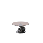 Black Titanium Stainless Steel Sphere Coffee Table - Minimalist Sculptural Round Coffee Table For Living Room Lumendat