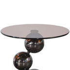 Stainless Steel Black Titanium Sphere Side Table - Creative Geometric Design Round Coffee Table For Living Room Lumendat