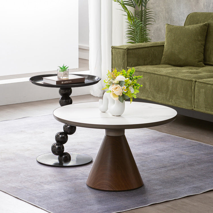Sturdy Black Titanium Stainless Steel Sculptural Sphere Side Table - Industrial Sculptural Geometric Round Coffee Table For Living Room Lumendat