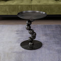 Sturdy Black Titanium Stainless Steel Sculptural Sphere Side Table - Industrial Sculptural Geometric Round Coffee Table For Living Room Lumendat