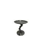 Sturdy Black Titanium Stainless Steel Sculptural Sphere Side Table - Industrial Sculptural Geometric Round Coffee Table For Living Room Lumendat