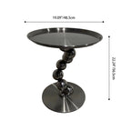 Sturdy Black Titanium Stainless Steel Sculptural Sphere Side Table - Industrial Sculptural Geometric Round Coffee Table For Living Room Lumendat