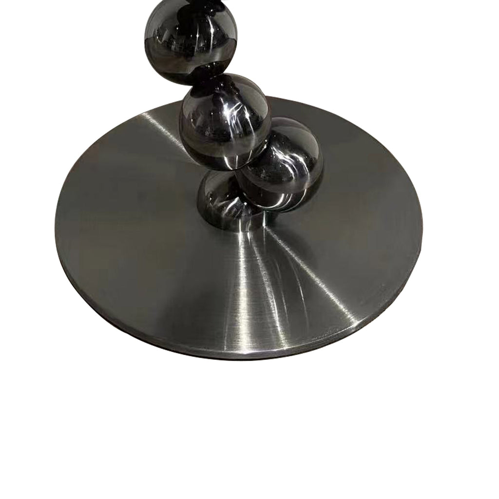 Sturdy Black Titanium Stainless Steel Sculptural Sphere Side Table - Industrial Sculptural Geometric Round Coffee Table For Living Room Lumendat