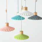 Modern Macaron Cement Scalloped Shade 1-light Pendant Light for Living Room Lumendat