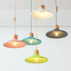 Modern Macaron Cement Scalloped Shade 1-light Pendant Light for Living Room modern luxury lighting fixture