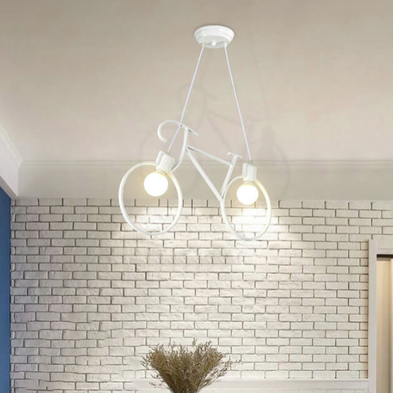 Lumendat Contemporary Creative Bicycle Shape Iron 2-Light Kids Chandelier For Living Room & Bedroom Lumendat