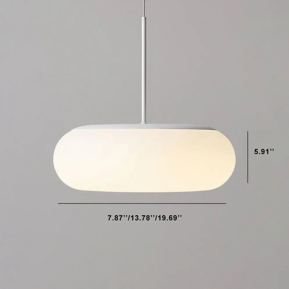 Modern Minimalist Plastic White 1-light Drum LED Pendant Light Lumendat