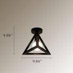 Wrought Iron 1-light Triangles Shade Semi-flush Mount Lighting
