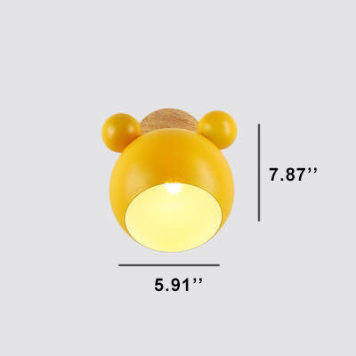 Lumendat Nordic Macaron Cartoon Bear Shape 1-Light Wall Sconce Lamps Lumendat