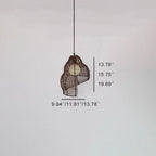 Vintage Rattan Weaving 1-light Conch Pendant Light BulbSquare