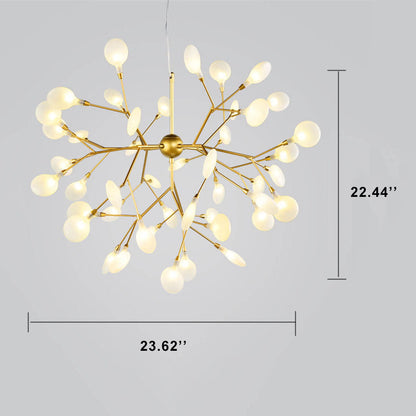 Modern LED Firefly Branch Chandelier – 27 or 36 Lights, Gold & Black