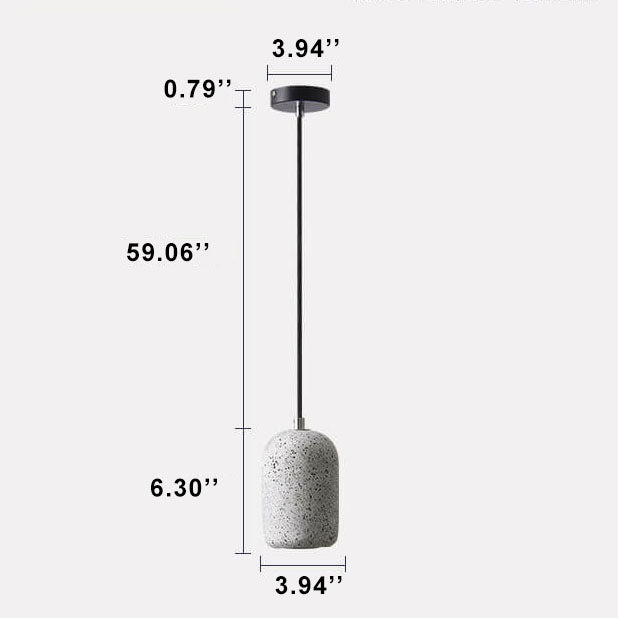 Modern Terrazzo Cylindrical LED Cement LED Pendant Light BulbSquare