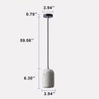 Modern Terrazzo Cylindrical LED Cement LED Pendant Light BulbSquare