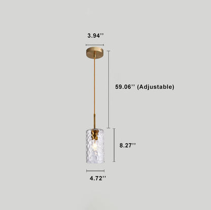 Nordic Water Ripple Glass 1-light Cylinder Pendant Light