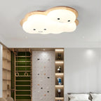 Lumendat Contemporary Creative Woodgrain Cartoon Octopus Moon Acrylic LED Kids Flush Mount Ceiling Light For Living Room Lumendat