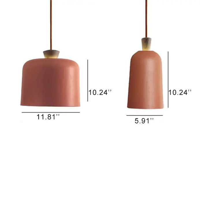 Modern Macaron Cylinder Aluminum 1-light Pendant Light BulbSquare