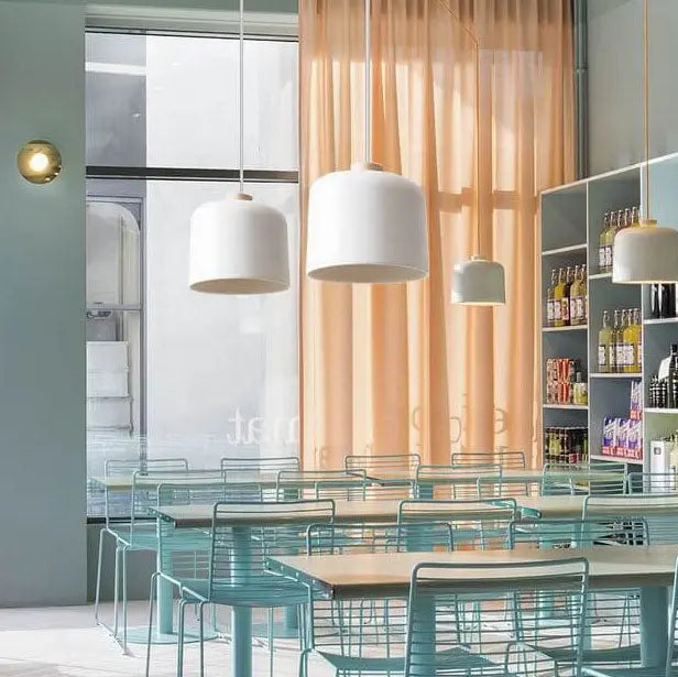 Modern Macaron Cylinder Aluminum 1-light Pendant Light BulbSquare