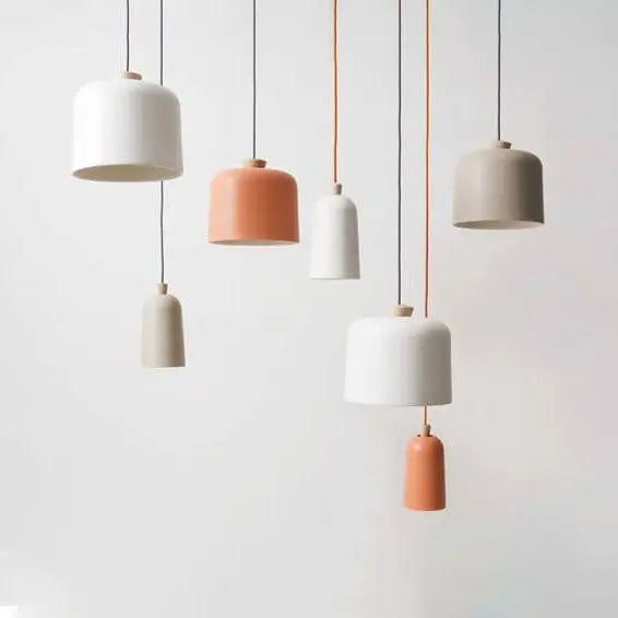 Modern Macaron Cylinder Aluminum 1-light Pendant Light BulbSquare
