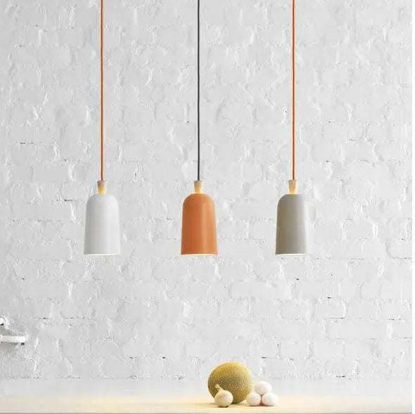 Modern Macaron Cylinder Aluminum 1-light Pendant Light BulbSquare