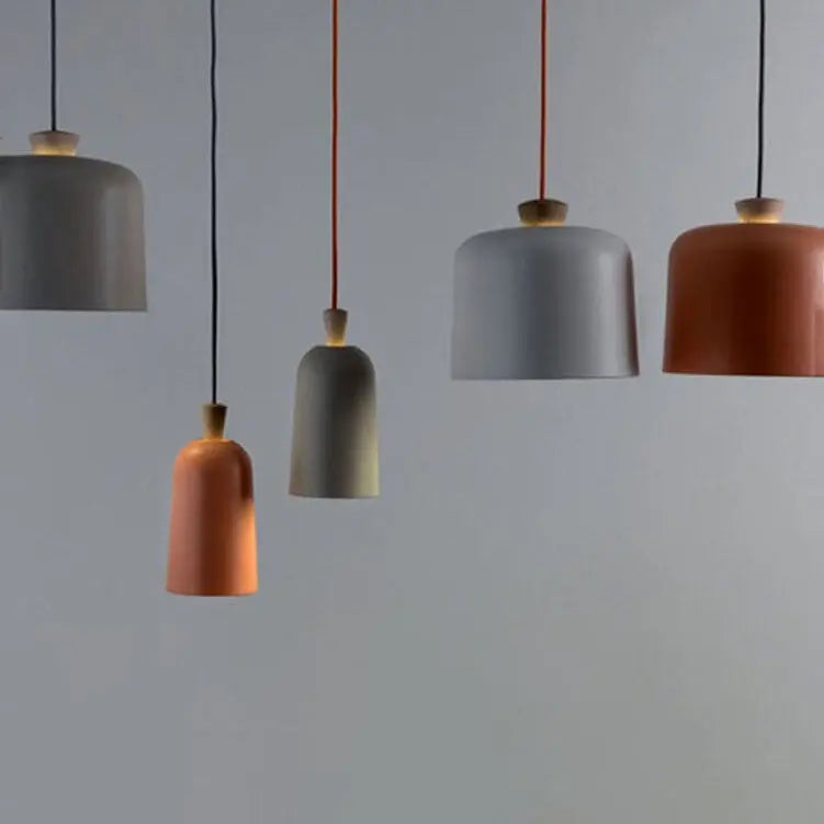 Modern Macaron Cylinder Aluminum 1-light Pendant Light BulbSquare