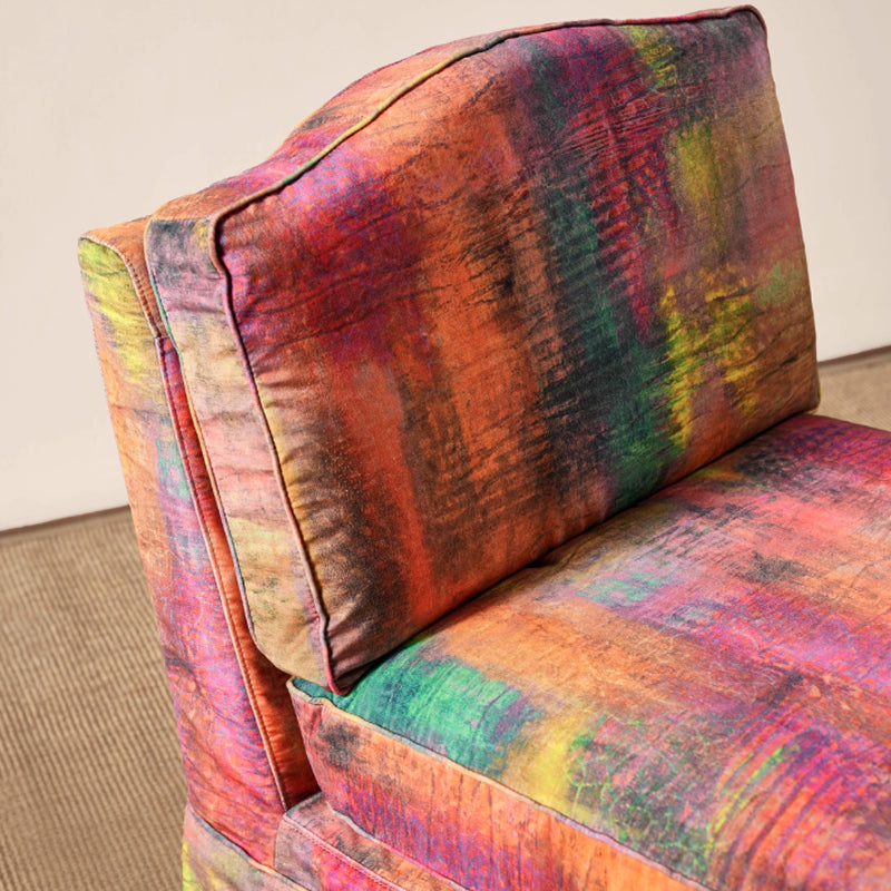 Abstract Watercolor Pattern Polyester Birch Wood Accent Chair - Creative Artistic Lounge Chair for Living Room Lumendat