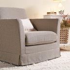 Classic Houndstooth Birch Wood Accent Chair - Scandinavian Lounge Chair for Living Room & Bedroom Lumendat