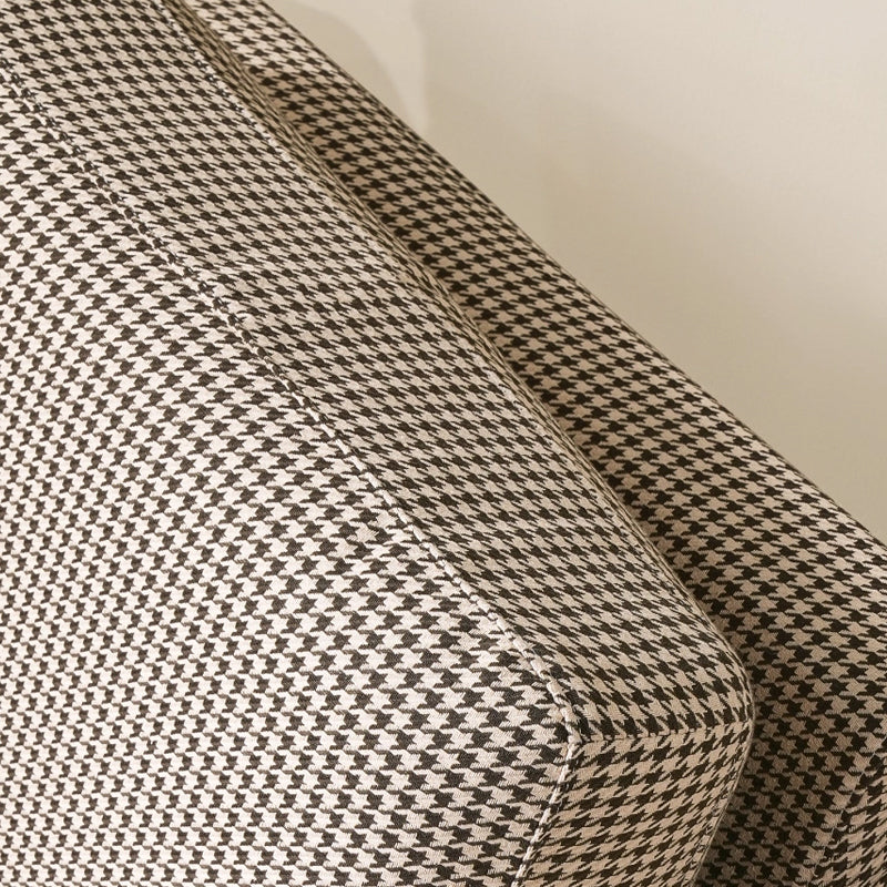 Classic Houndstooth Birch Wood Accent Chair - Scandinavian Lounge Chair for Living Room & Bedroom Lumendat