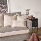 Classic Houndstooth Pattern Birch Wood Sofa – Minimalist Understated Elegant Sofa with 3/4 Seater for Living Room Lumendat