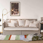 Classic Houndstooth Pattern Birch Wood Sofa – Minimalist Understated Elegant Sofa with 3/4 Seater for Living Room Lumendat