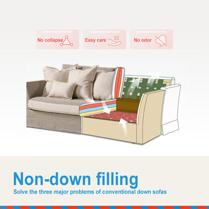 Classic Houndstooth Pattern Birch Wood Sofa – Minimalist Understated Elegant Sofa with 3/4 Seater for Living Room Lumendat