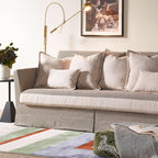 Classic Houndstooth Pattern Birch Wood Sofa – Minimalist Understated Elegant Sofa with 3/4 Seater for Living Room Lumendat