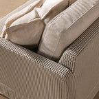 Classic Houndstooth Pattern Birch Wood Sofa – Minimalist Understated Elegant Sofa with 3/4 Seater for Living Room Lumendat