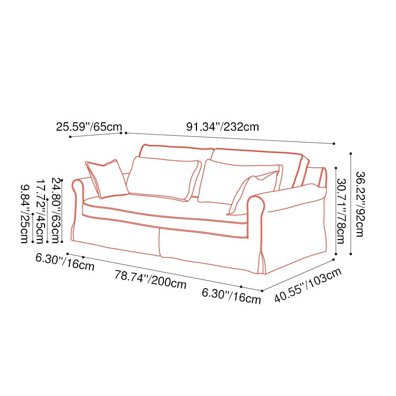 Bold Striped Pattern Polyester Upholstery Birch Wood Sofa - Vintage Soft-Touch Sofa With 3/4 Seater for Living Room Lumendat