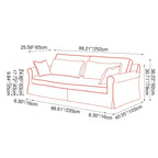 Bold Striped Pattern Polyester Upholstery Birch Wood Sofa - Vintage Soft-Touch Sofa With 3/4 Seater for Living Room Lumendat