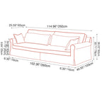 Bold Striped Pattern Polyester Upholstery Birch Wood Sofa - Vintage Soft-Touch Sofa With 3/4 Seater for Living Room Lumendat